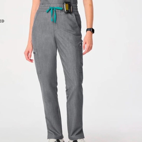 Figs Technical Collection High Waisted Graphite Gray Relaxed Fit Scrub Pants XS - Picture 1 of 6